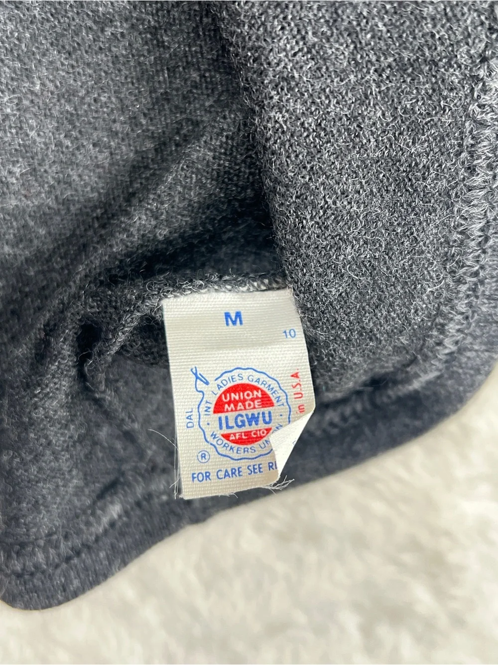 Vintage Dalton Pure Virgin Wool Sweater M 10 Gray USA Union Made Turtleneck
